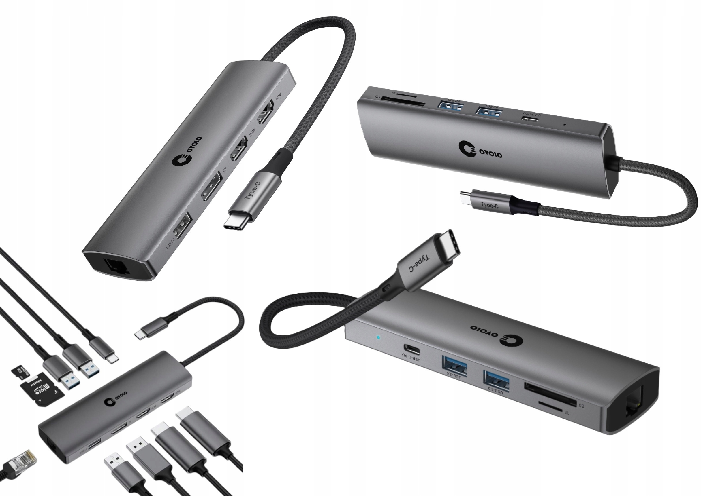 Hub Dual Monitor Usb-c 2xHDMI 4K DisplayPort Lan Ethernet pro notebook Medion