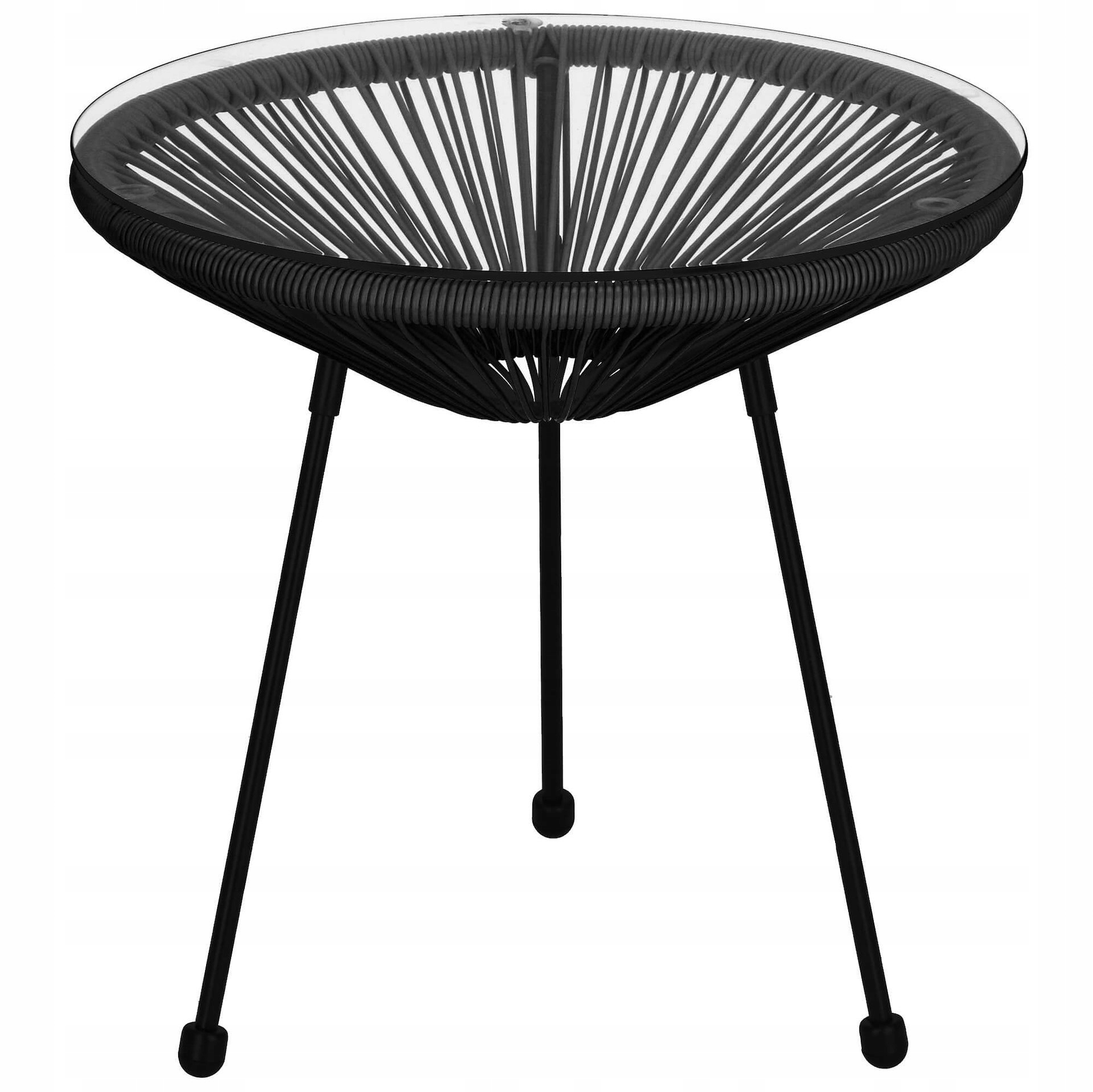 Stůl Kulatý Technorattanový Zahradní Balkon Terasa Kávová Zahrada 50 cm