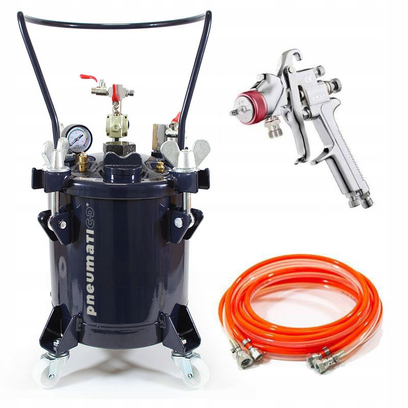Tlaková nádrž na malování 10 l bez míchadla pistole 1,4 mm hadice