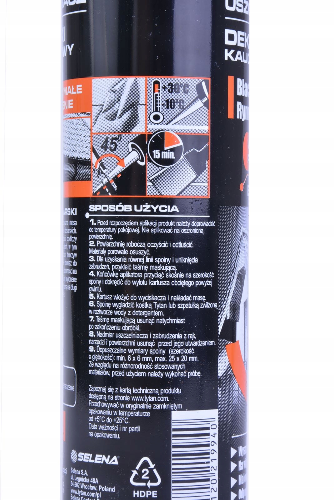 Uszczelniacz Dekarski Kauczukowy TYTAN 280ml - Bezbarwny Pojemność 0.28 l