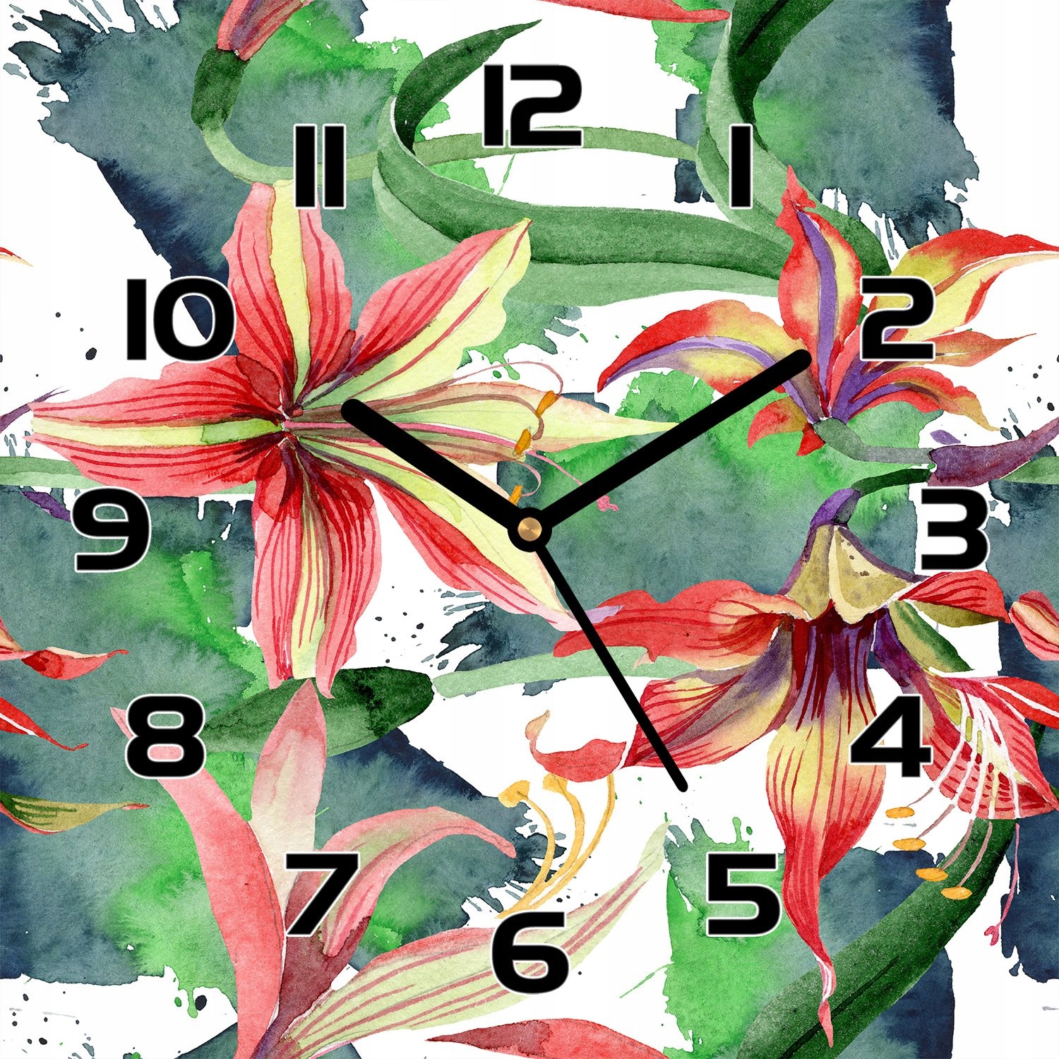 

Cichy Cichy zegar szklany Kwiat Zwartnica 30x30 cm