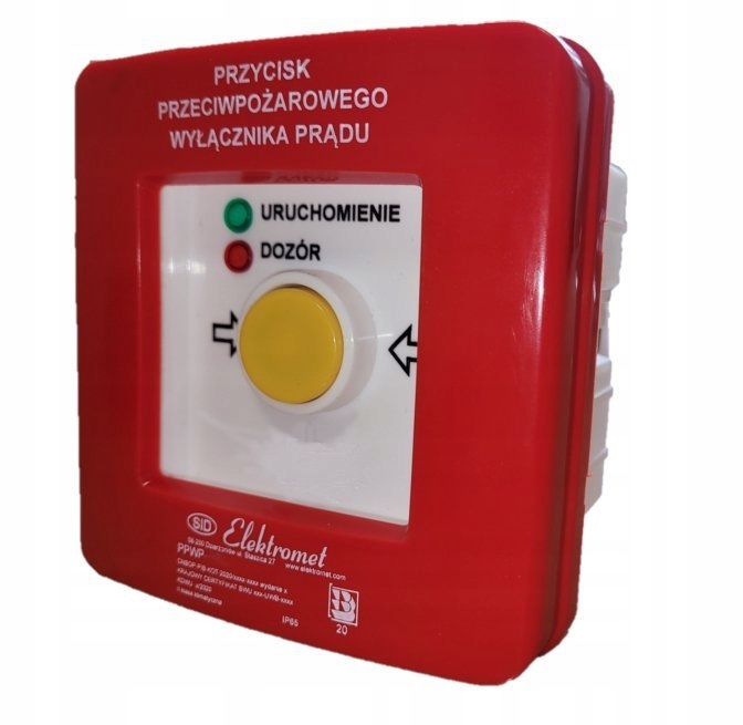 

Przycisk Ppoż. P/t 2 Tory Prądowe 12A R-z 904550