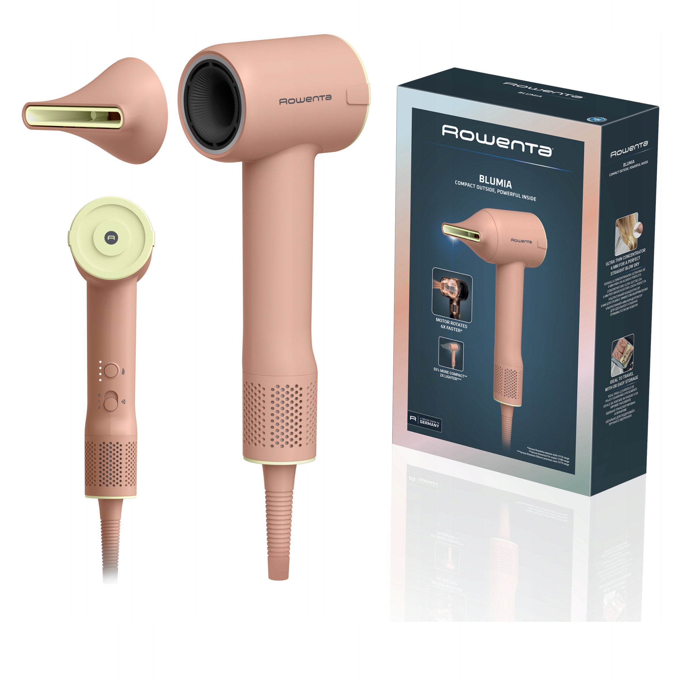 Suszarka do włosów Rowenta Blumia HY5N11 jonizacja zimny nawiew turystyczna