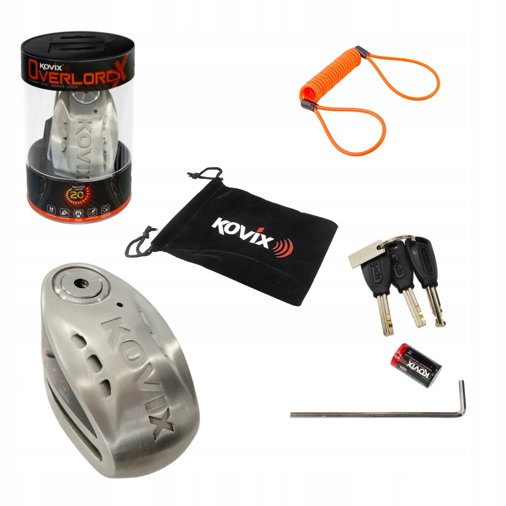 

Blokada Motocyklowa Kovix Na Tarczę z alarmem 14mm