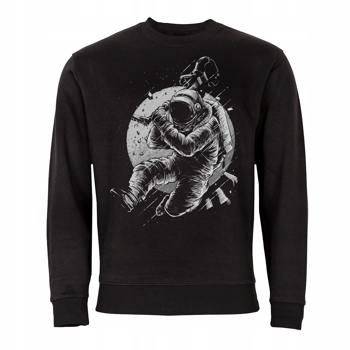 

Czarna Bluza Muzyczna Dla Muzyka Astronauta Gitara