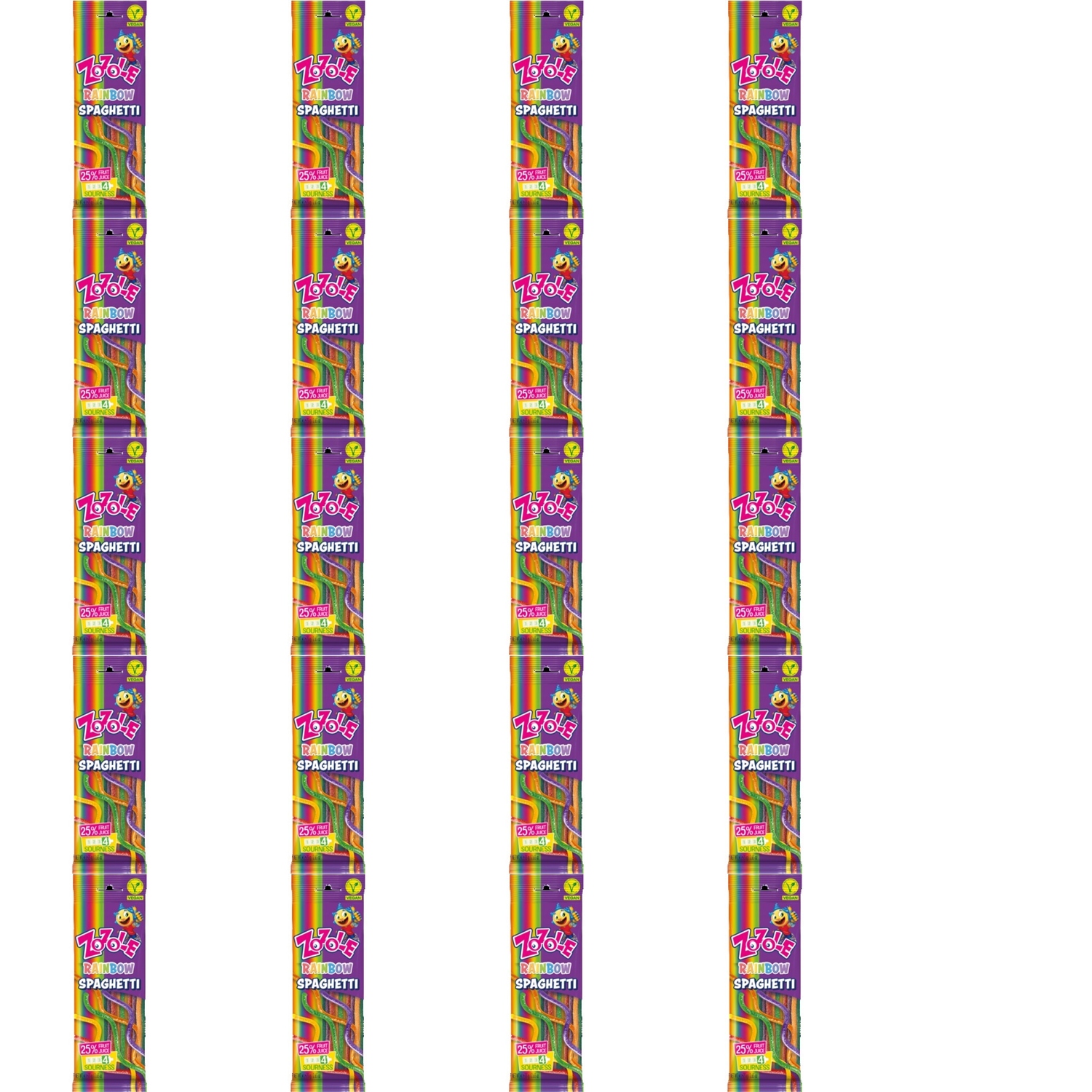 20 x 75 g Mieszko Želé Bonbony Zozole rainbow spaghetti Karton