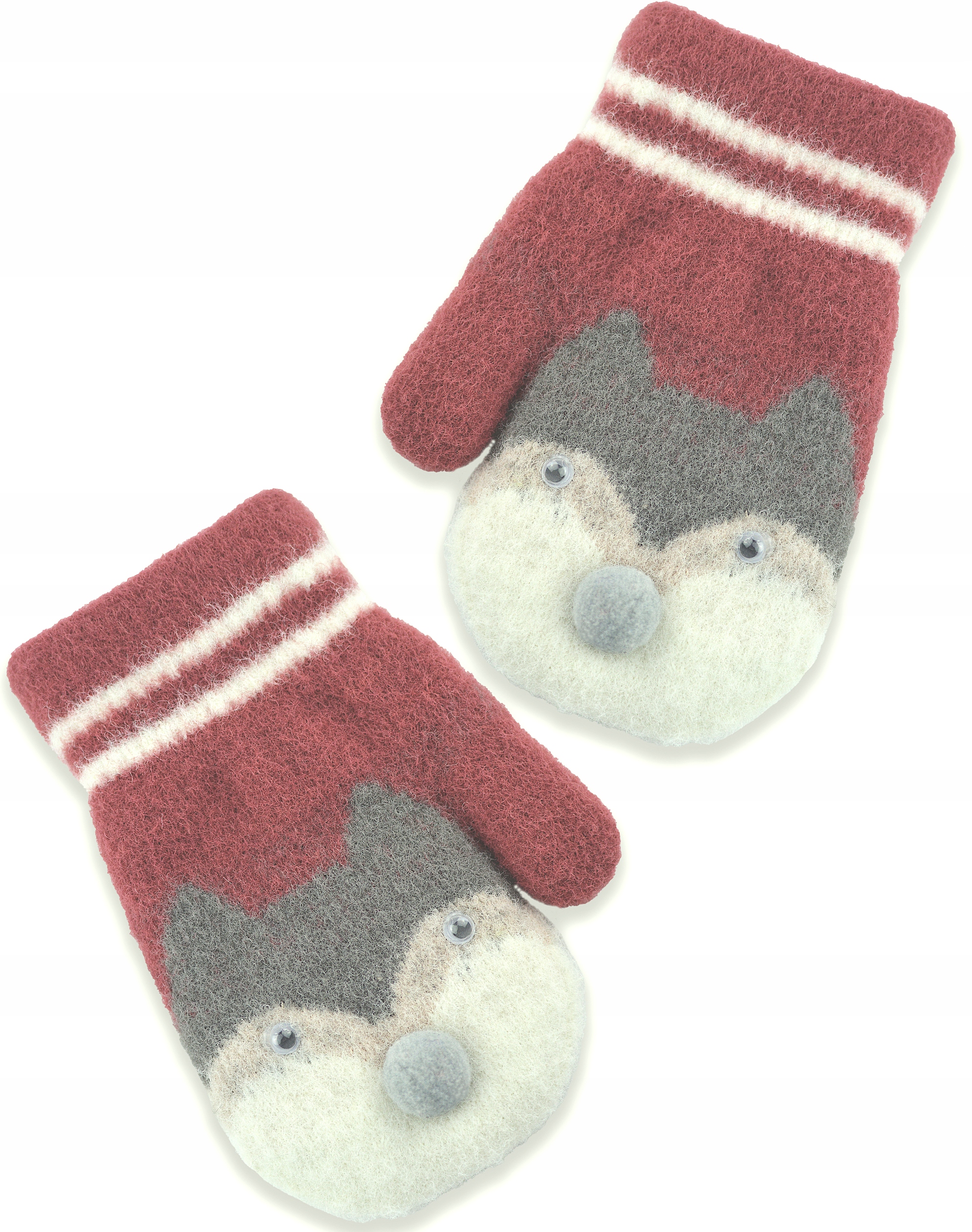 NOVITI RĘKAWICZKI DZIECIĘCE RĘKAWICE ZE SZNURKIEM PODWÓJNE 3D CIEPŁE 14 CM