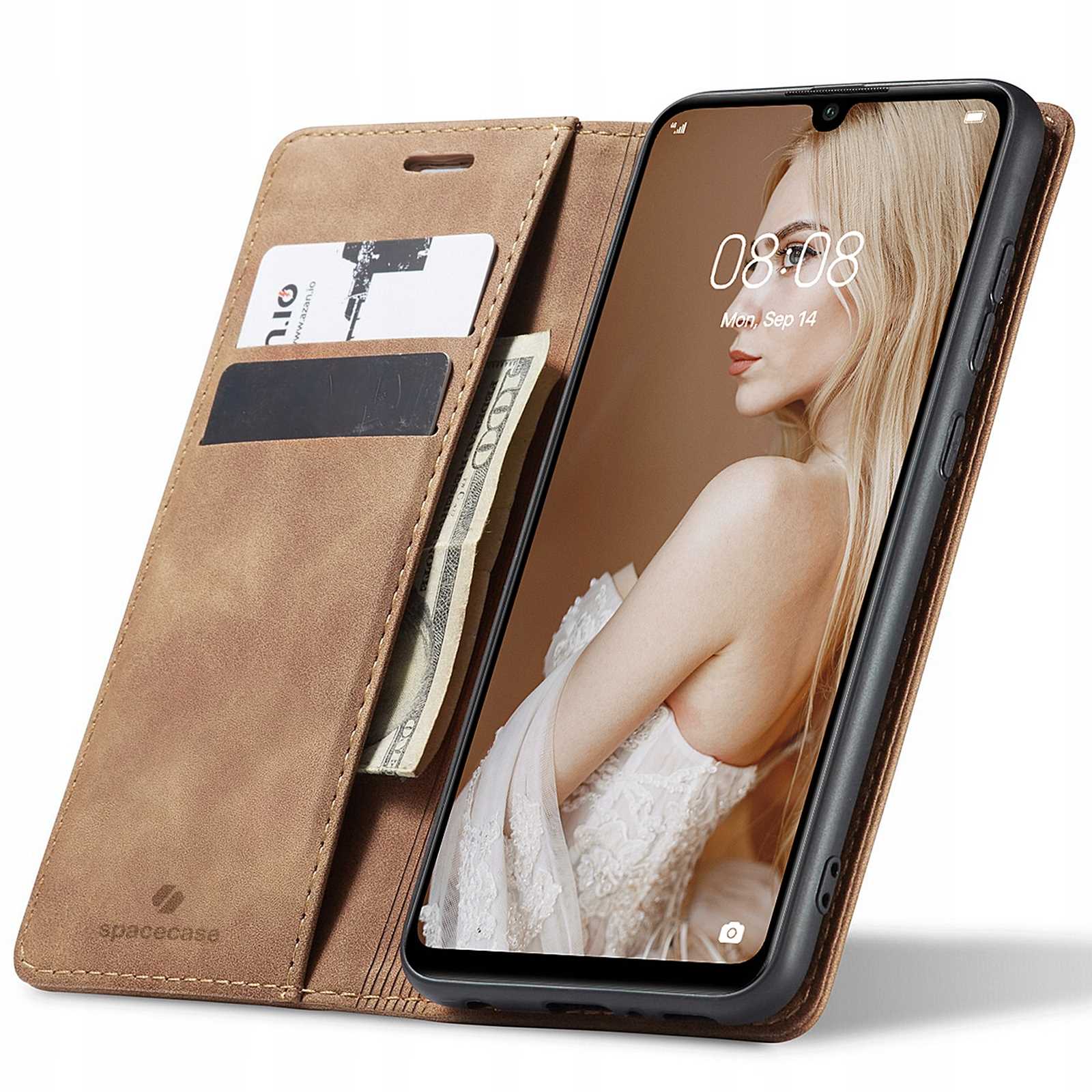 Spacecase Peněženka Huawei P30 Lite světle hnědá