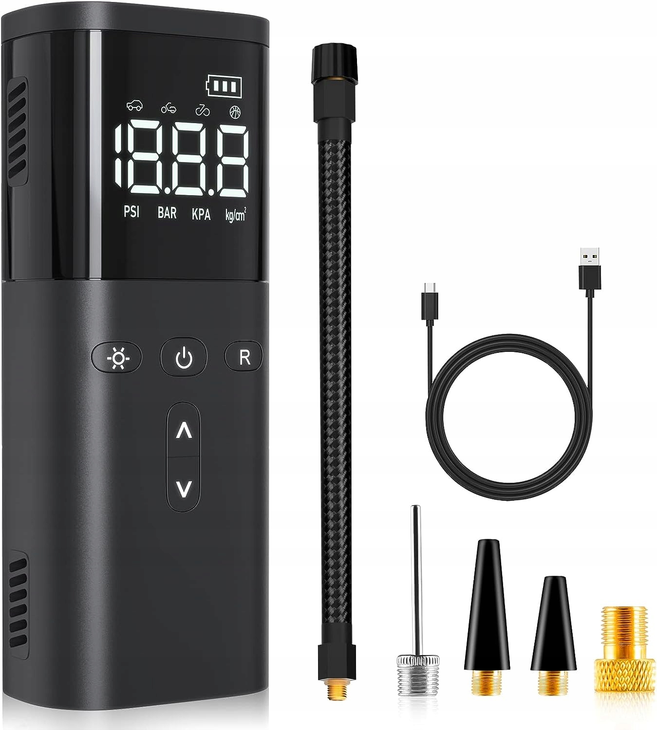 PRZENOŚNA SPRĘŻARKA POWIETRZA DO OPON, BEZPRZEWODOWA SPRĘŻARKA 150 PSI PRO