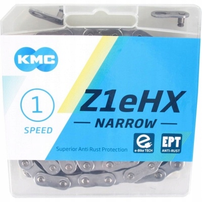 Kmc Łańcuch Z1eHX 112 ogniw wąski Box szary 128 og