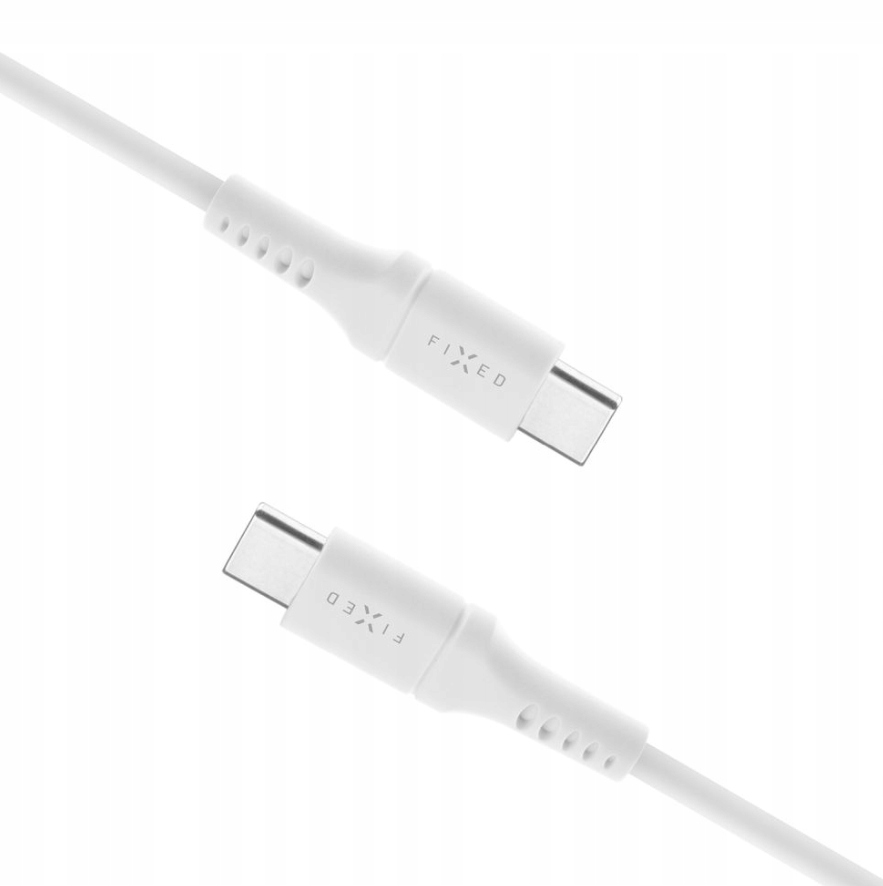 Fixed Płynny kabel silikonowy Usb-c/usb-c, 2m, 60W FIXDLS-CC2-WH