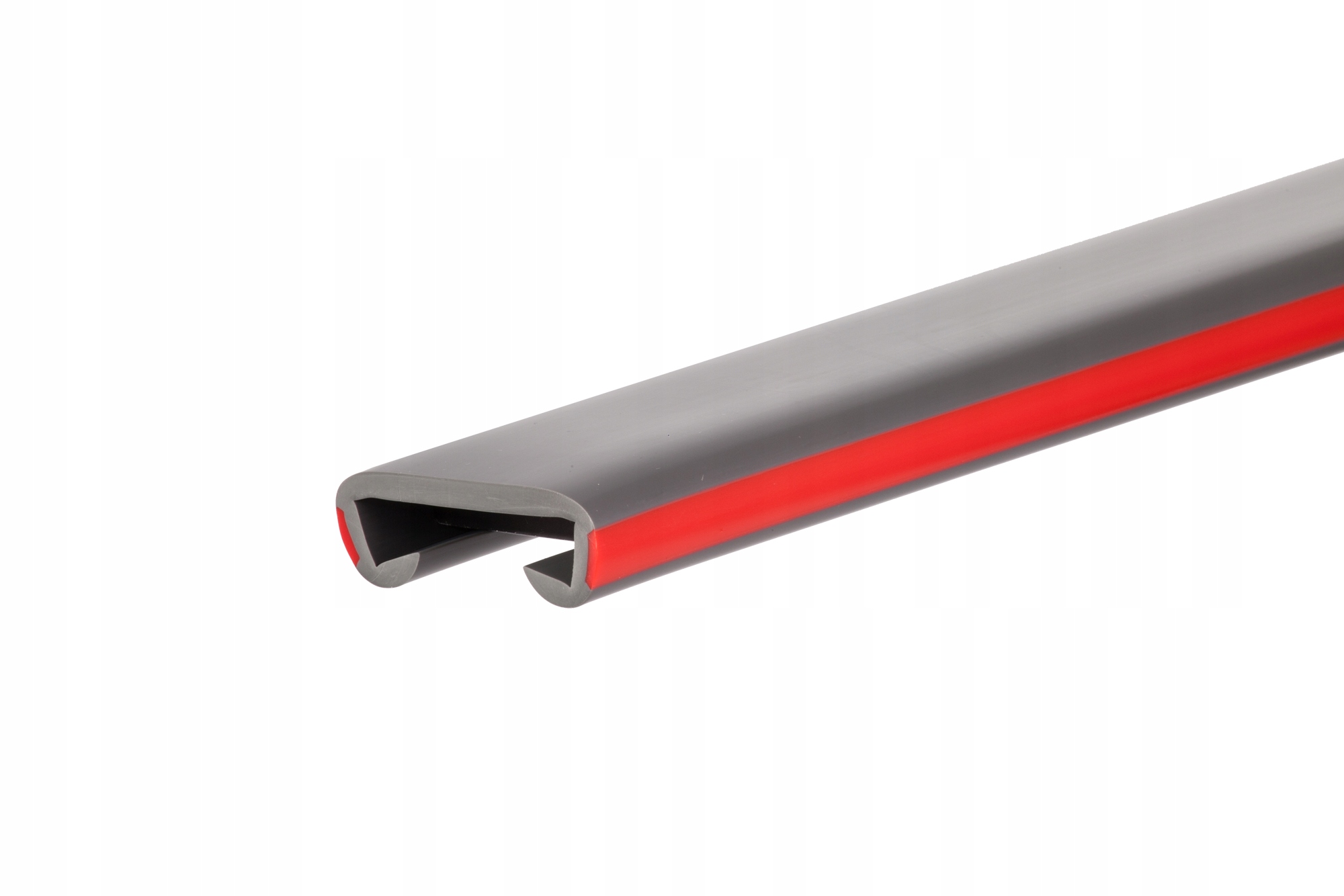 Pvc zábradliová lišta Lux, zábradlie 40x8 mm, šedá/červená