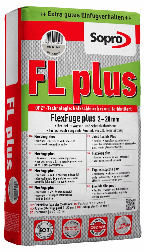 Sopro Fl Plus szybkowiążąca fuga elastyczna 2-20mm kolor 66 Antracyt 15 kg