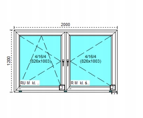 Tanie okno PCV RU+R Białe 200x120