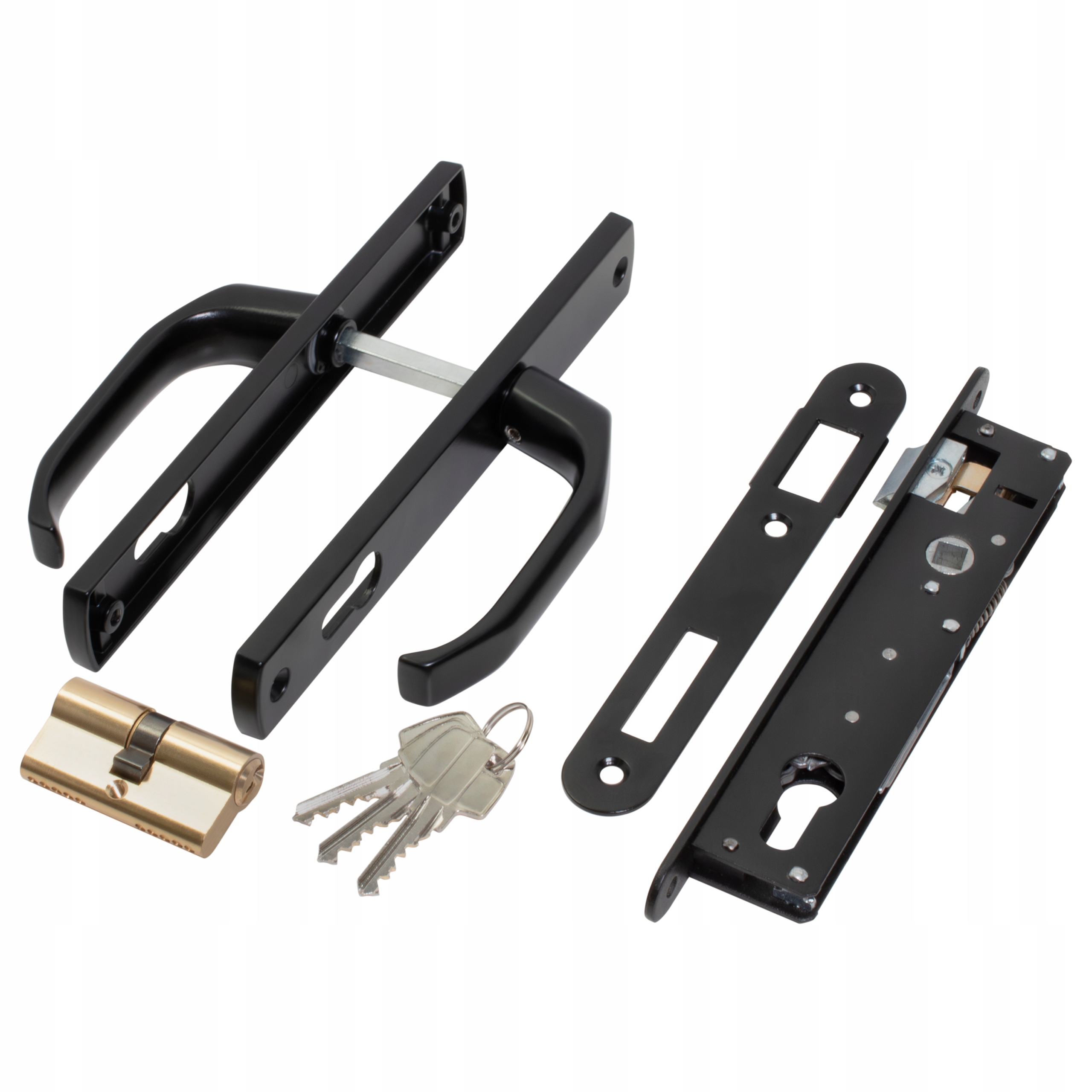 Komplet Do Branky Zámek Klika Vložka Černá Sada Premium