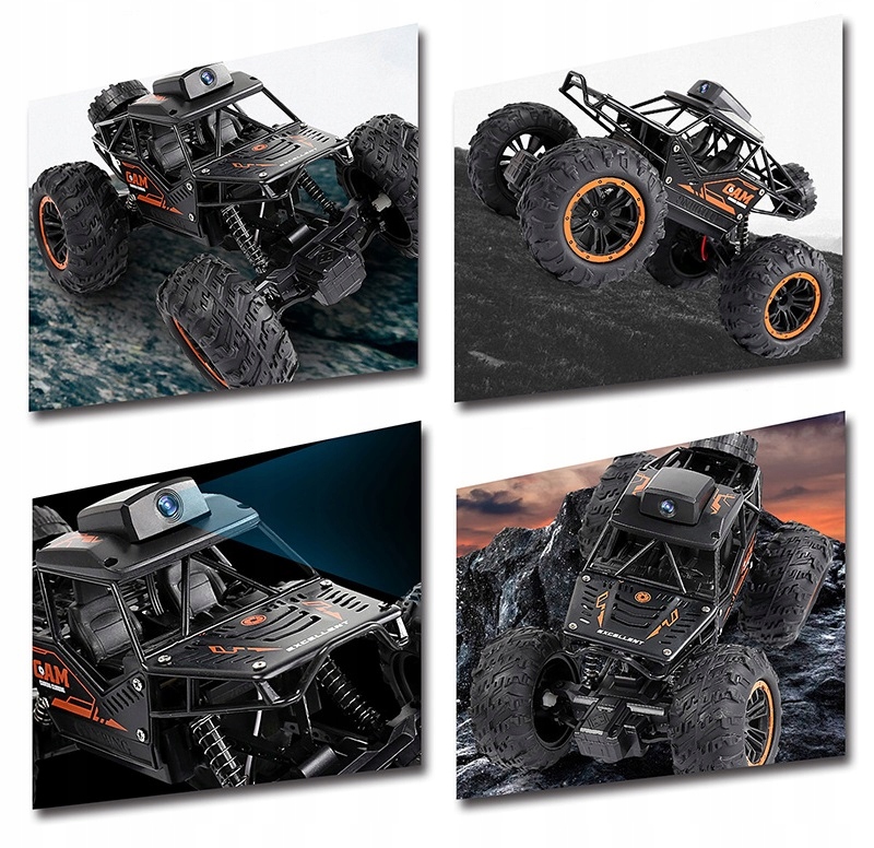 AUTOMOBILIS SU KAMERA, WIFI, TIESIOGINIO VAIZDO FUNKCIJA, BEKELĖS AUTOMOBILIS MONSTRAS + NUOTOLINIO VALDYMO PULTAS. Gamintojo kodas 5903772582475