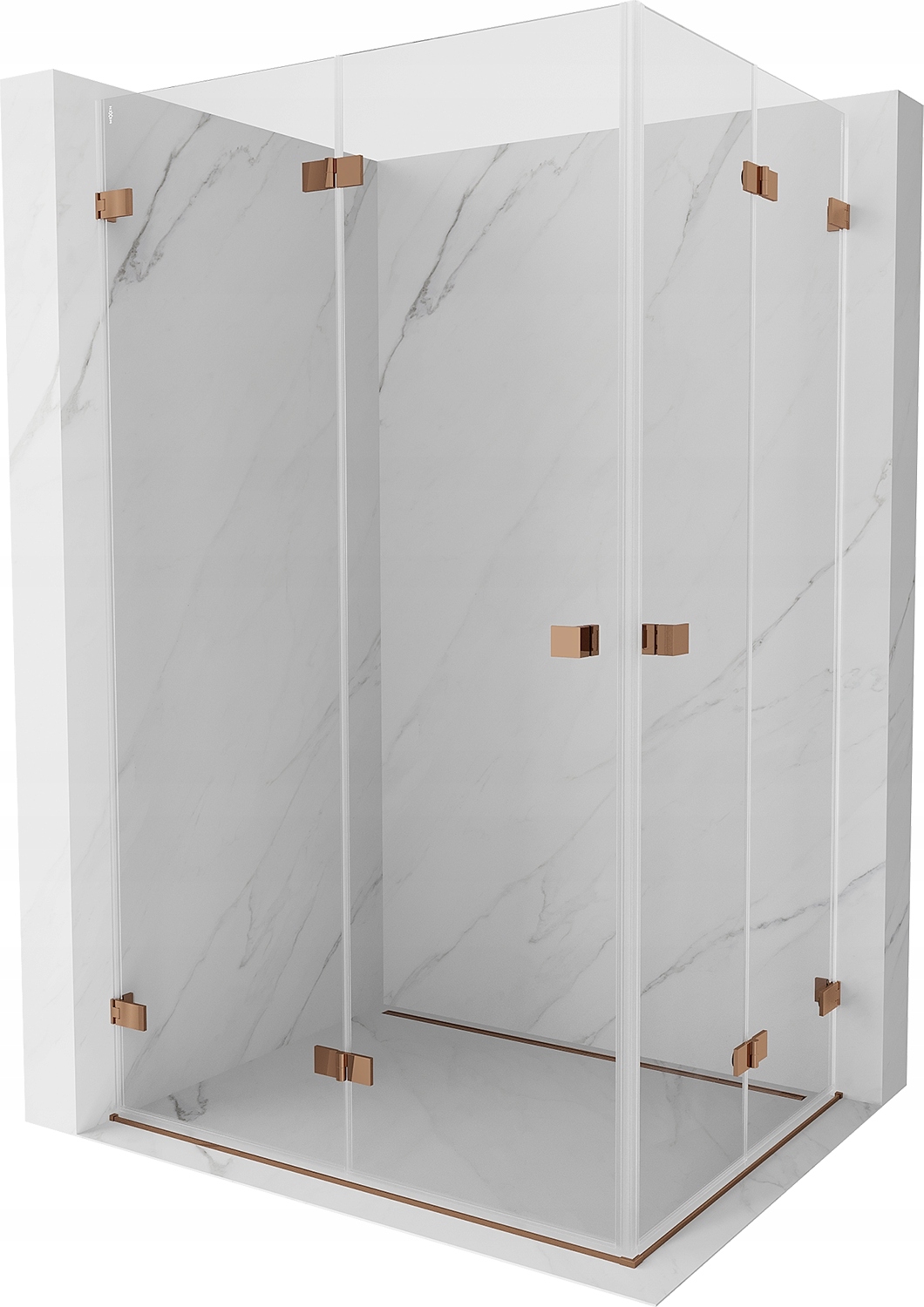 Mexen Lunar-f Duo Kabina Prysznicowa 100X80 Transparent Różowe Złoto