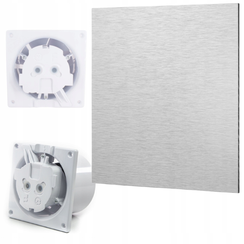Cichy Wentylator Łazienkowy Z Czujnikiem Wilgoci 125mm Czasowy Panel Inox