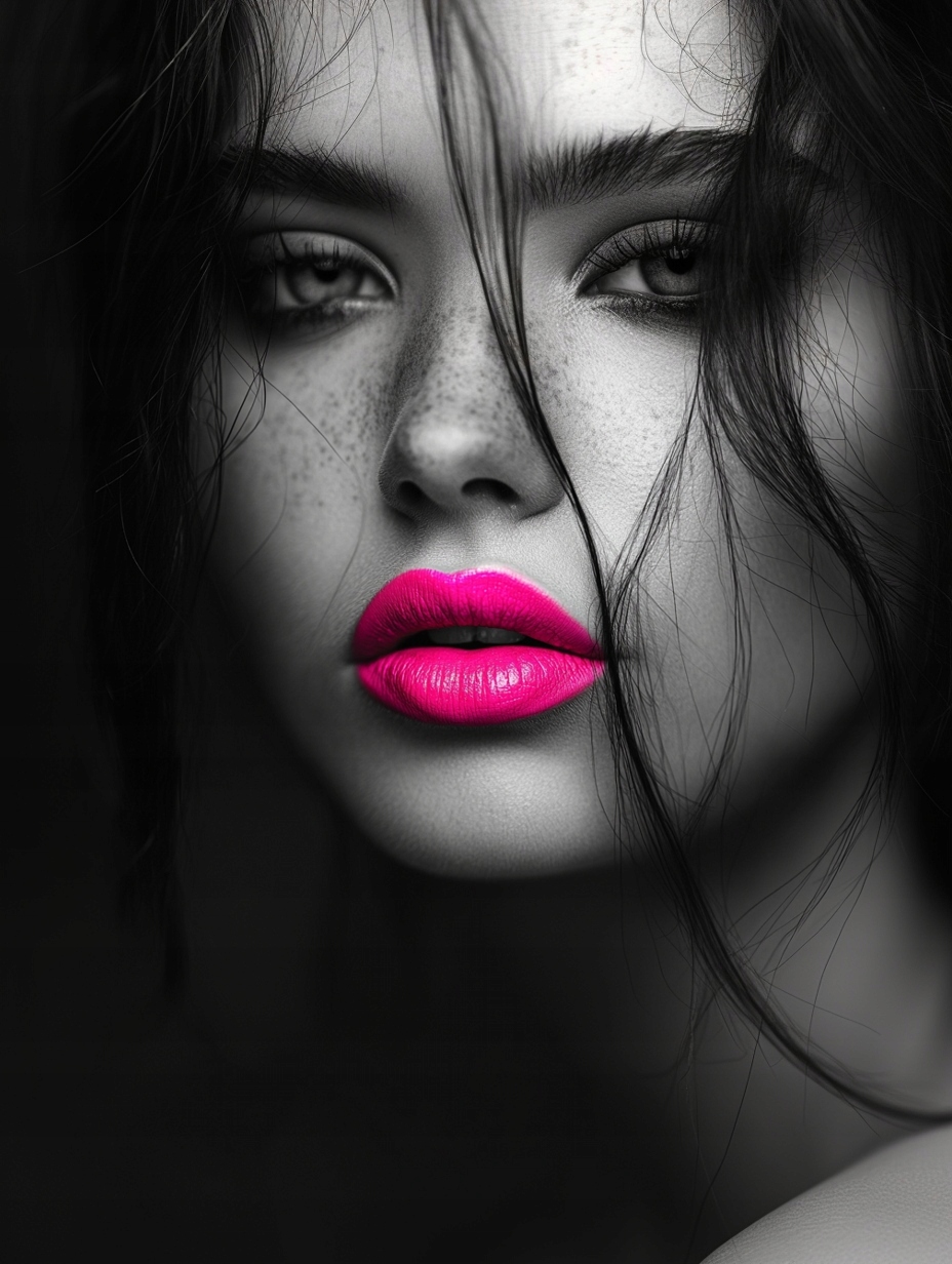 Obraz Na Plátně Canvas Portrét Žena Tvář Makro Foto Neon Růžový 75x100