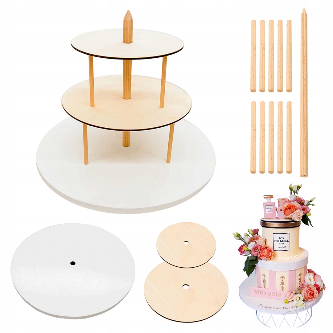 Levně Podklad pod dort Patrový stojan na dort 3-patrový 34/24/18 cm Tlustý