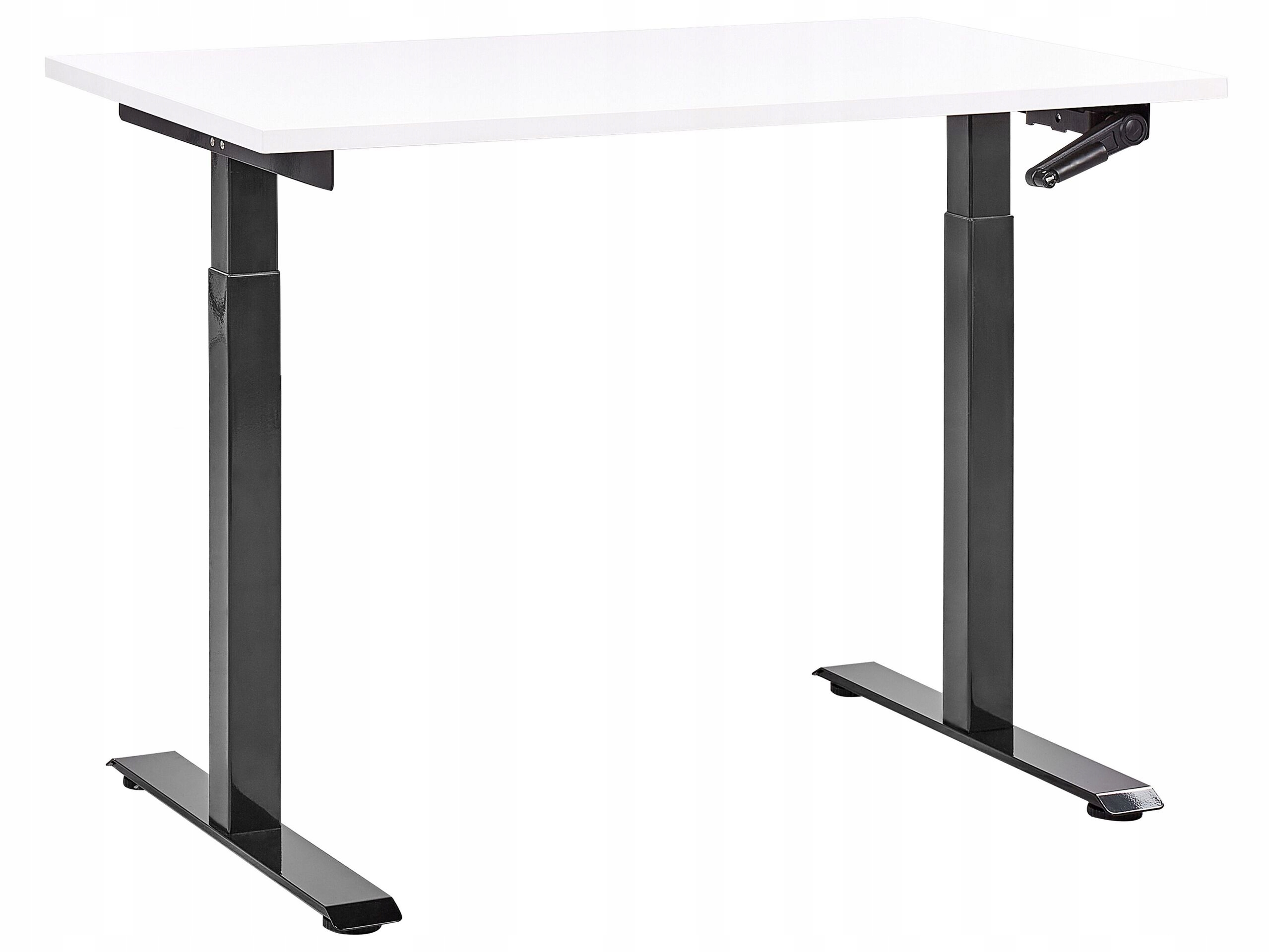 Biurko regulowane manualnie 120x72 cm biało-czarne