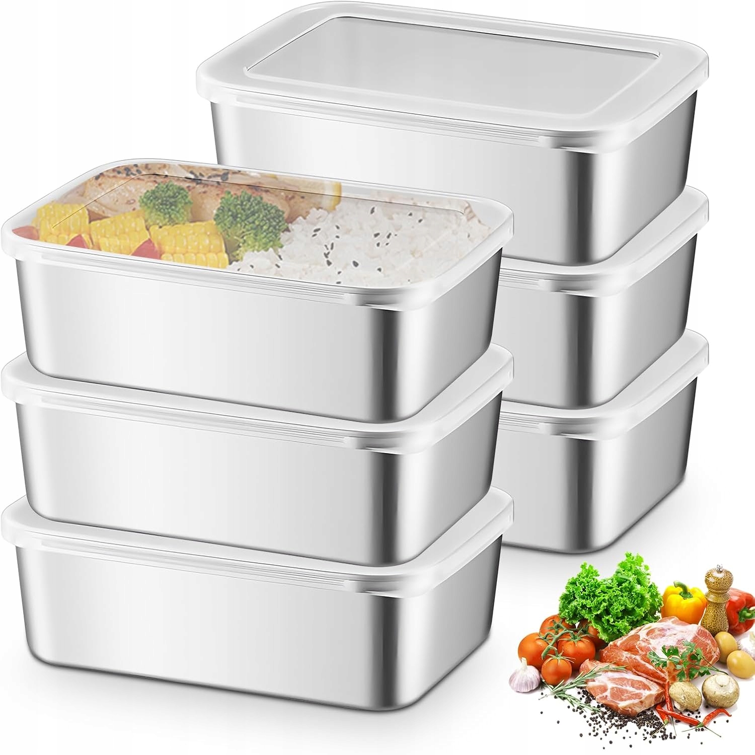 6 x Ekologický Obědový Box Z Nerezové Oceli 250 ML S Vzduchotěsnými Přihrádkami