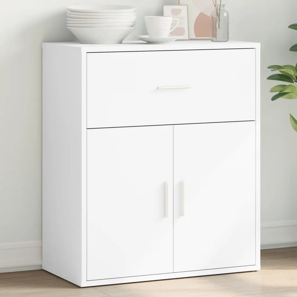 Petrashop Příborník bílý 60 x 31 x 70 cm kompozitní dřevo Bílá 840464