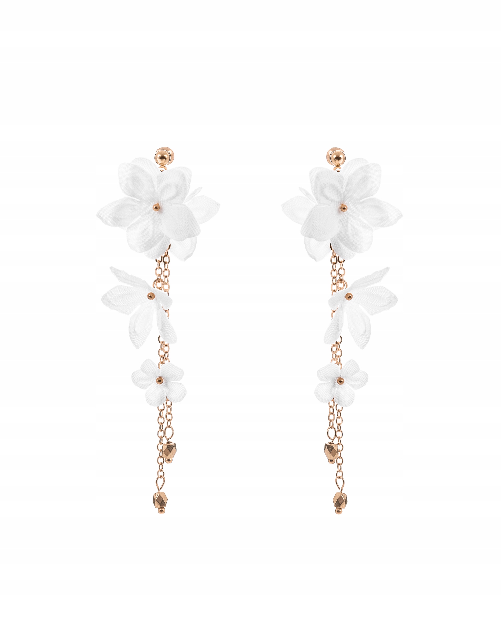 Kolczyki ślubne kwiaty AURORA kolor złoty