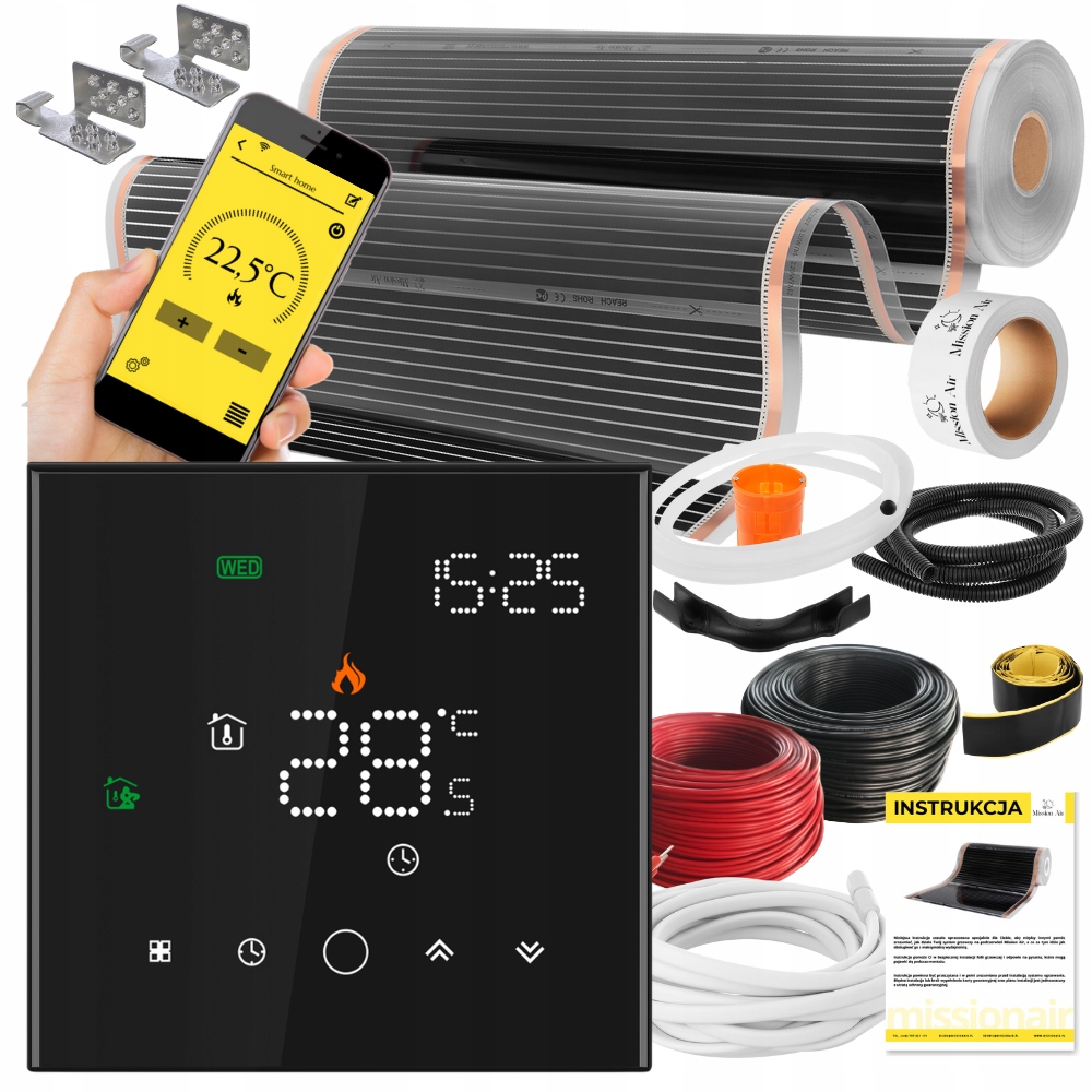 Sada Mission Air Fólia vyhrievacia podložka Infračervená 100 cm A 4 m² 160 W/m² Ptc