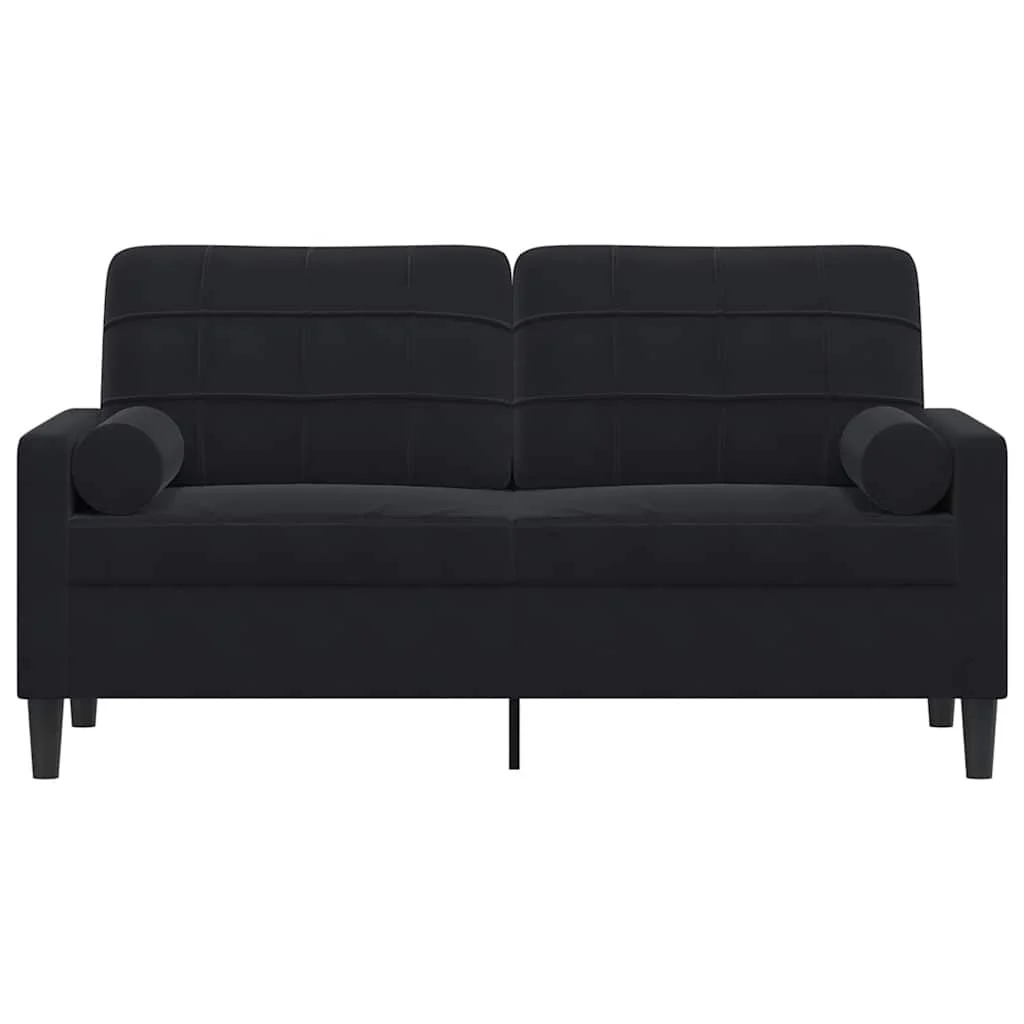 Fionshop 263003137 2místná pohovka s polštáři světle šedá 140 cm samet