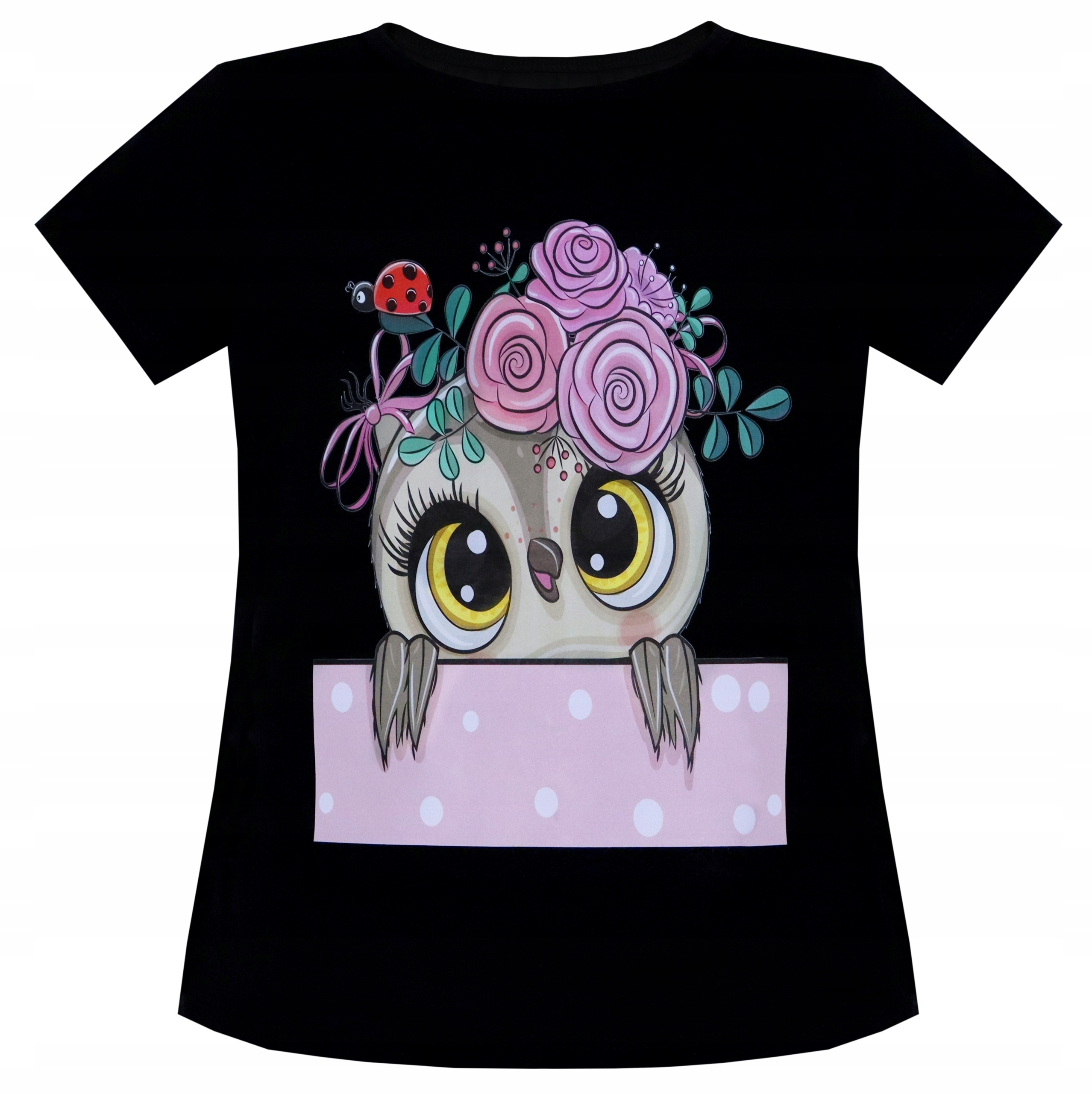 

3944 Bawełna Bluzka T-shirt Sowa Lato r 128