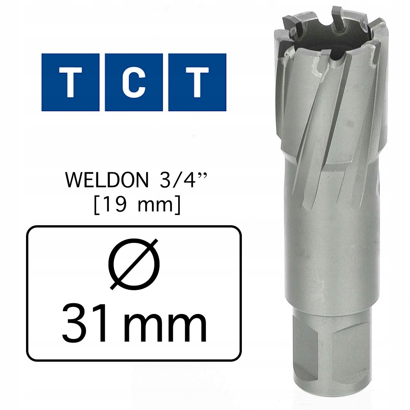31 x 55 Frez Trepanacyjny INOX Wiertło Rurowe TCT Marka Melver