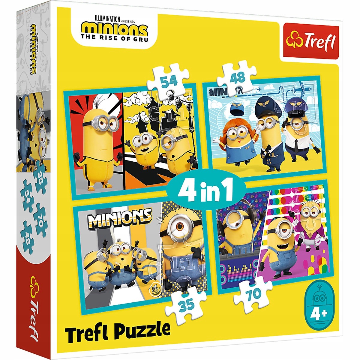 

Puzzle 4 W 1 Minionki Wesoły Świat 4 układanki
