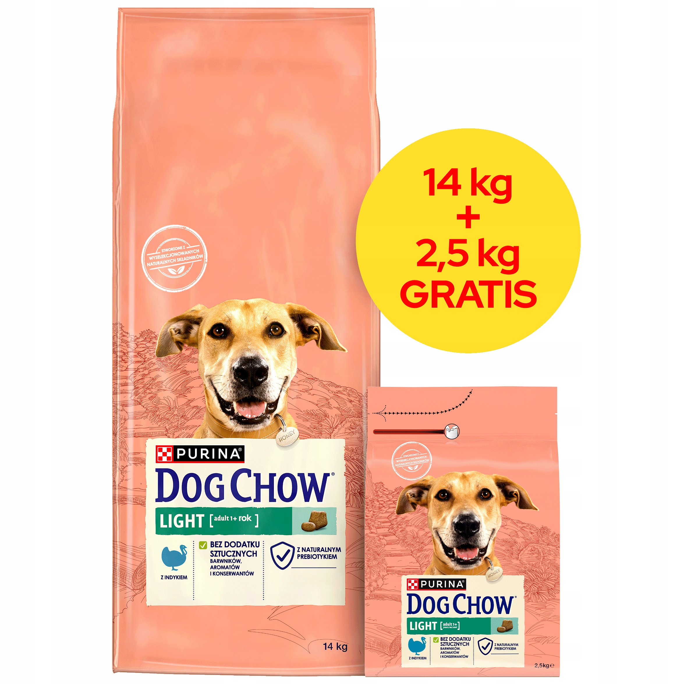 Levně Dog Chow Light Krůtí 14kg 2.5kg Pl