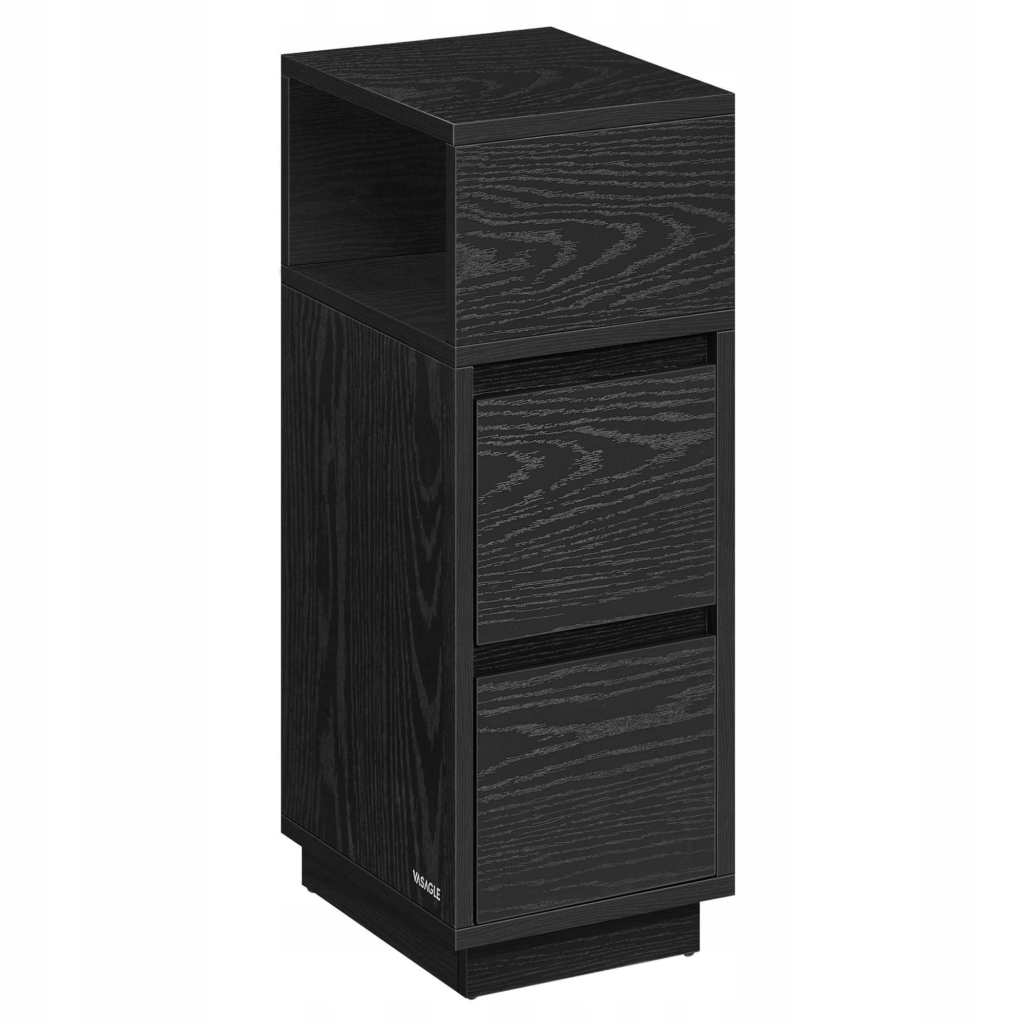 Čierna nočná skrinka, stolík, stĺpik, montáž komory na pravej alebo ľavej strane