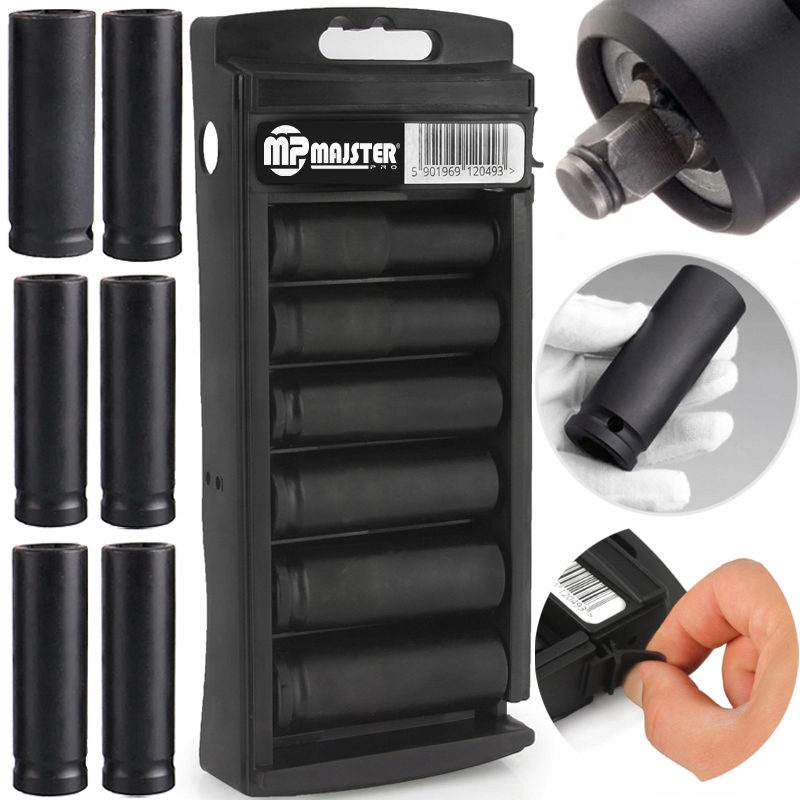 Nasadki Udarowe Zestaw Nasadek 1/2 6EL Organizer Majster Pro MP0600