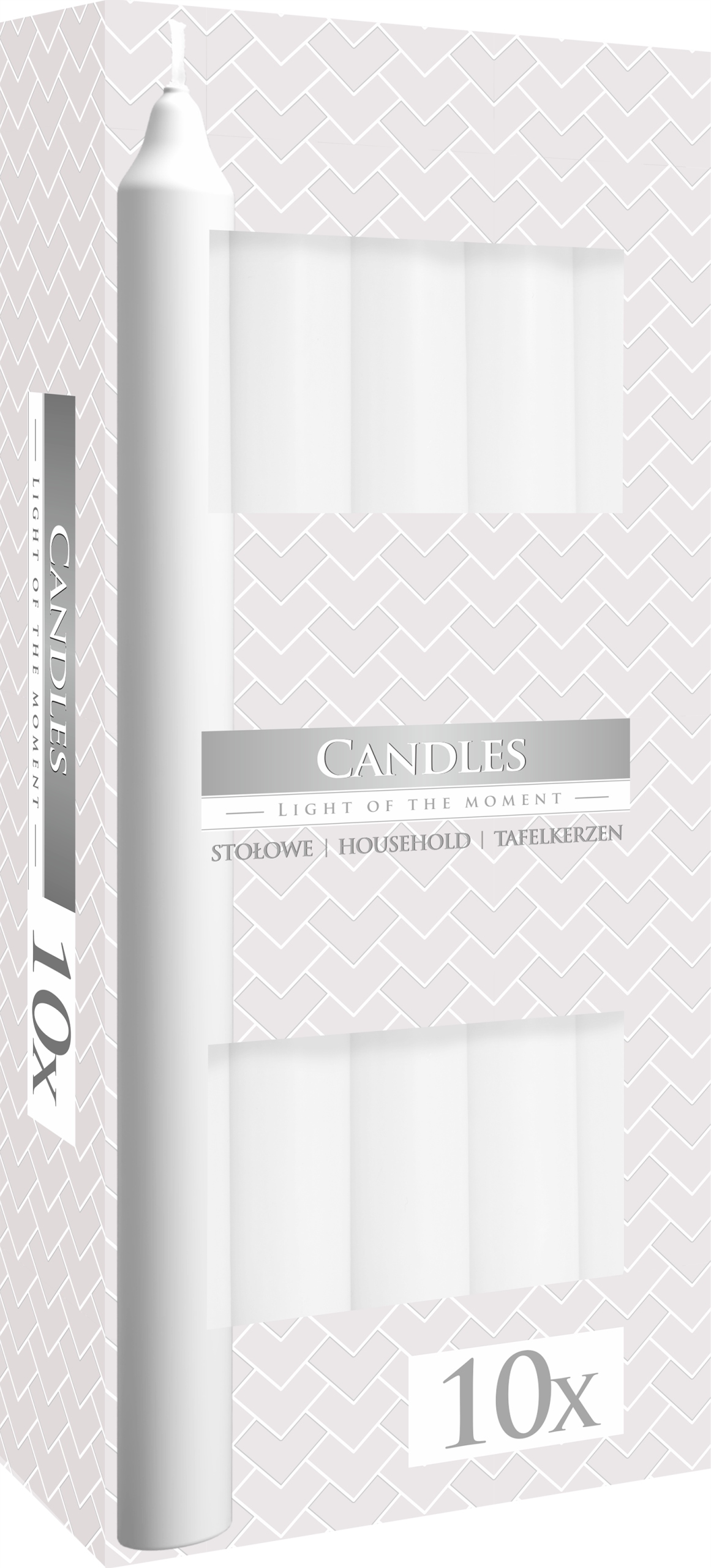 

10x Świeczki Zestaw Biały Biała Świeca Stołowa