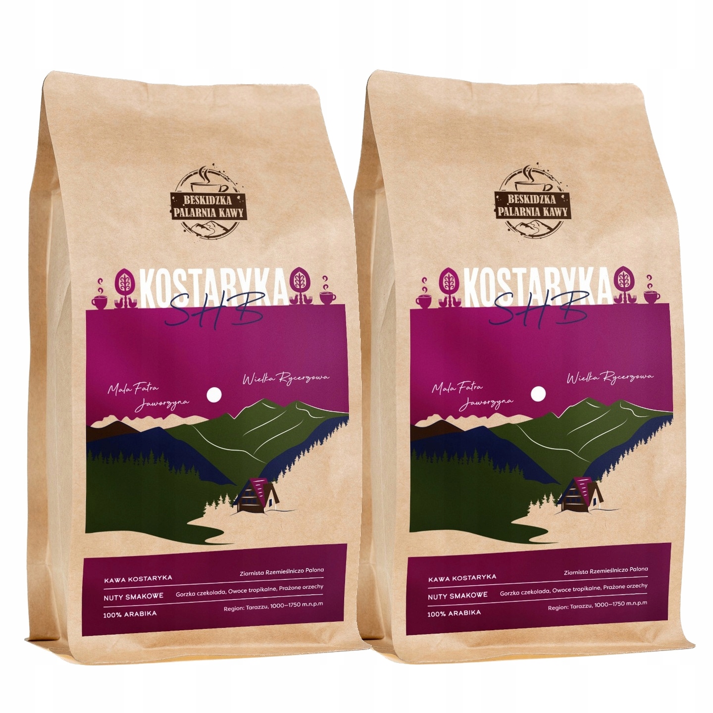 Levně Čerstvě Pražená Káva Zrnková Kostarika Shb 2x500g 100% Arabica Speciality