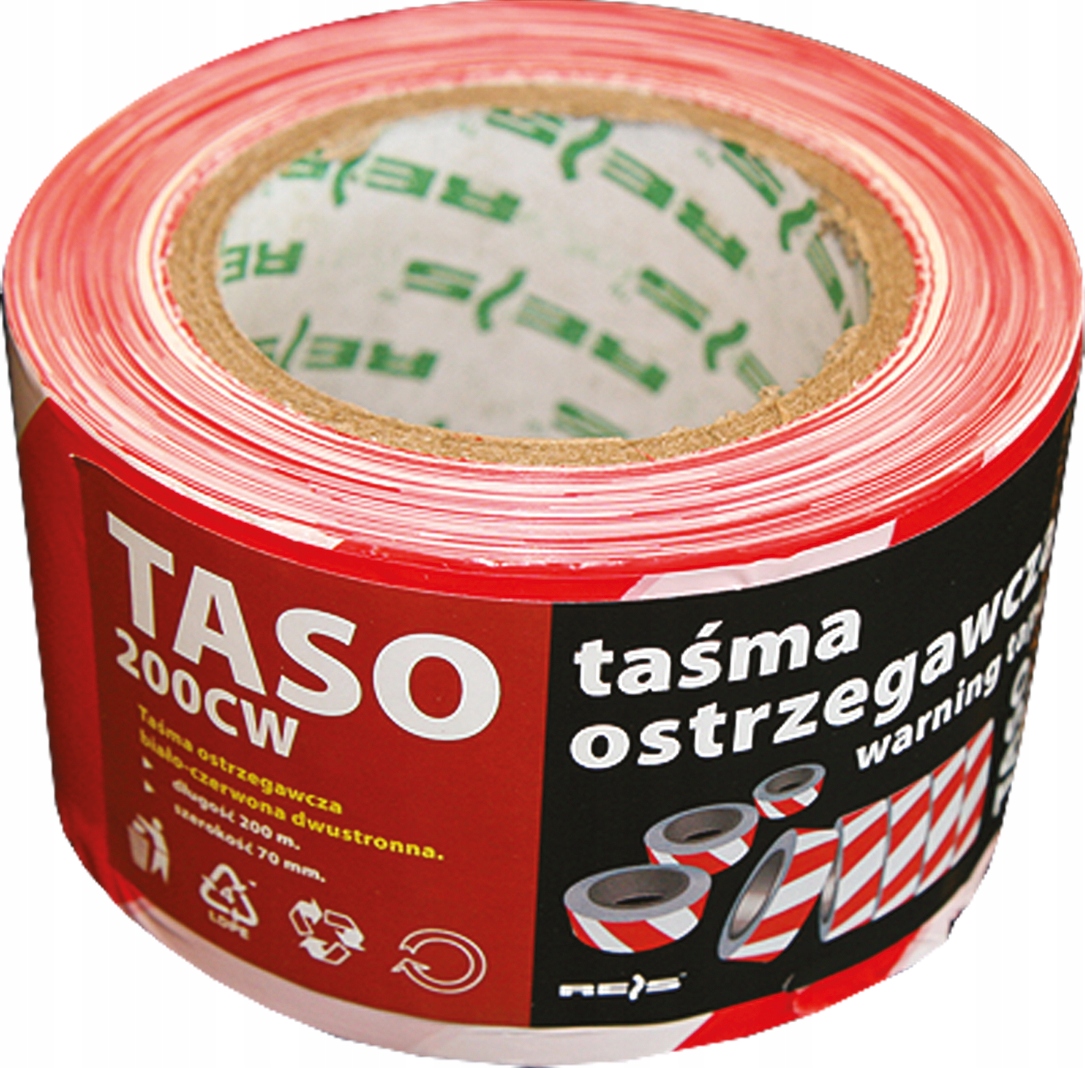Taśma ostrzegawcza biało-czerwona TASO200-3 CW