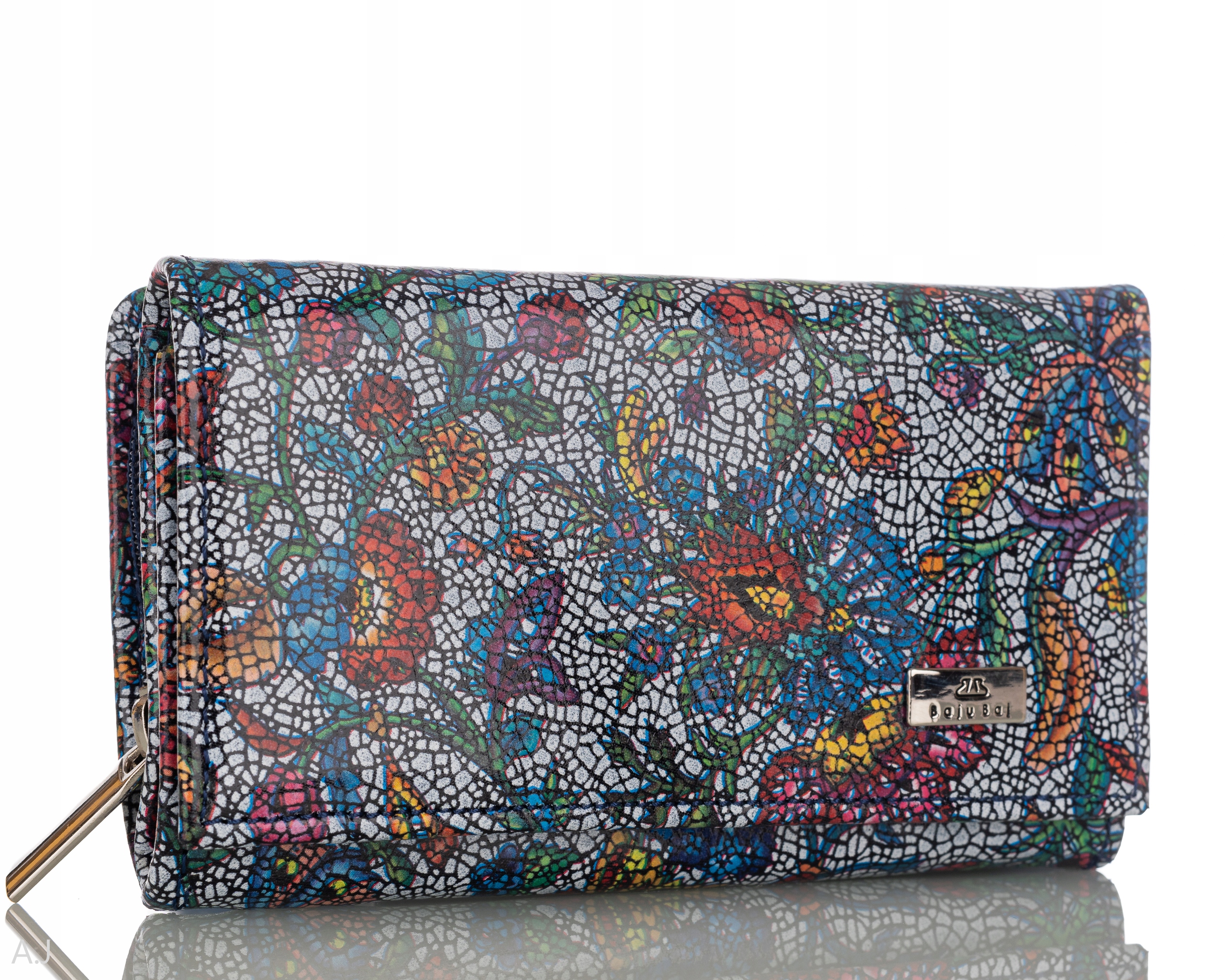 Dámská peněženka z přírodní kůže, střední kožená, barevné vzory, elegantní