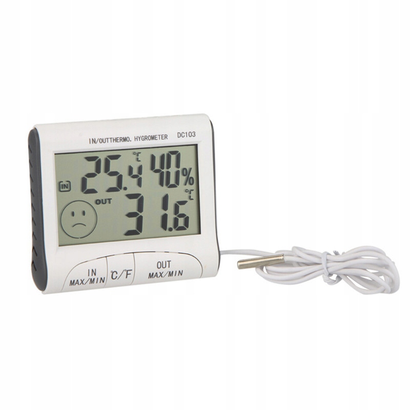 TERMOMETR HIGROMETR WILGOTNOŚCIOMIERZ CYFROWY 5w1 Marka Blow