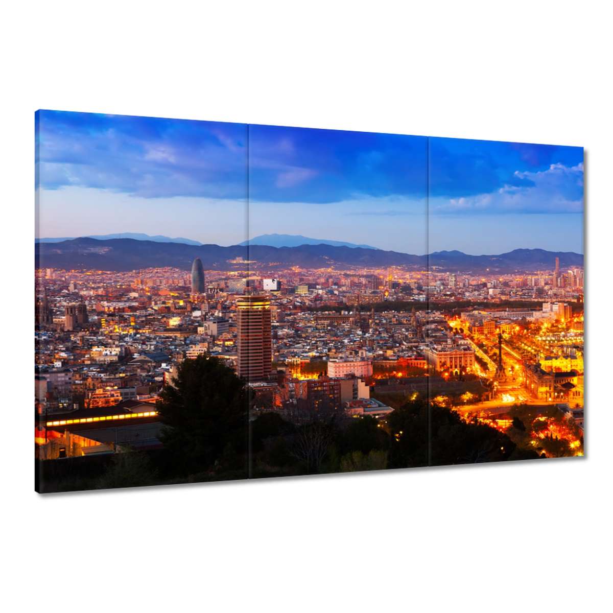 Obrazy 120x80 Noční záběr z Barcelony