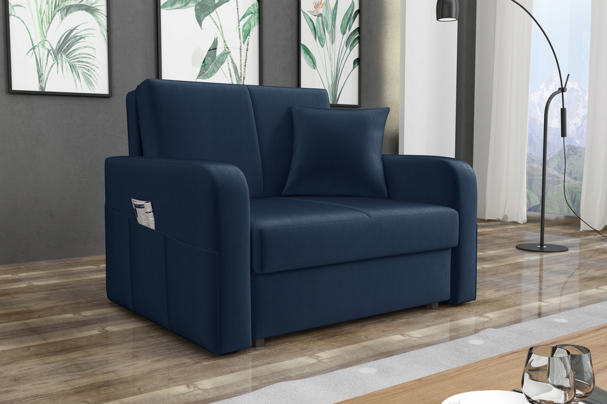 sofa VIGA PUFF I tapczanik rozsuwany do przodu Marka Solo Meble