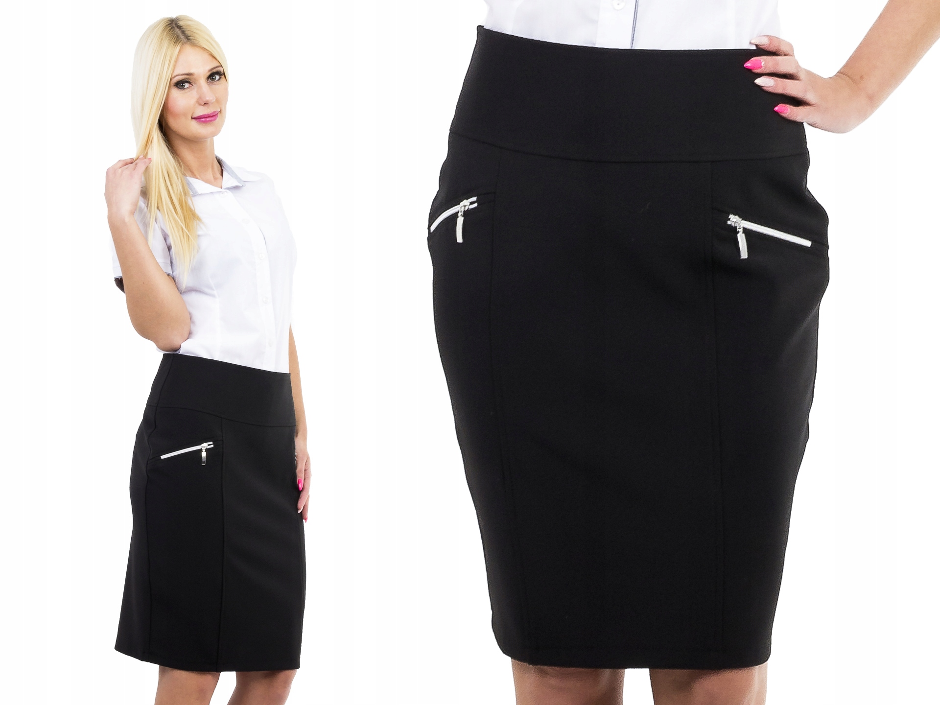 

D149 Elegancka Spódnica Czarny r. 44