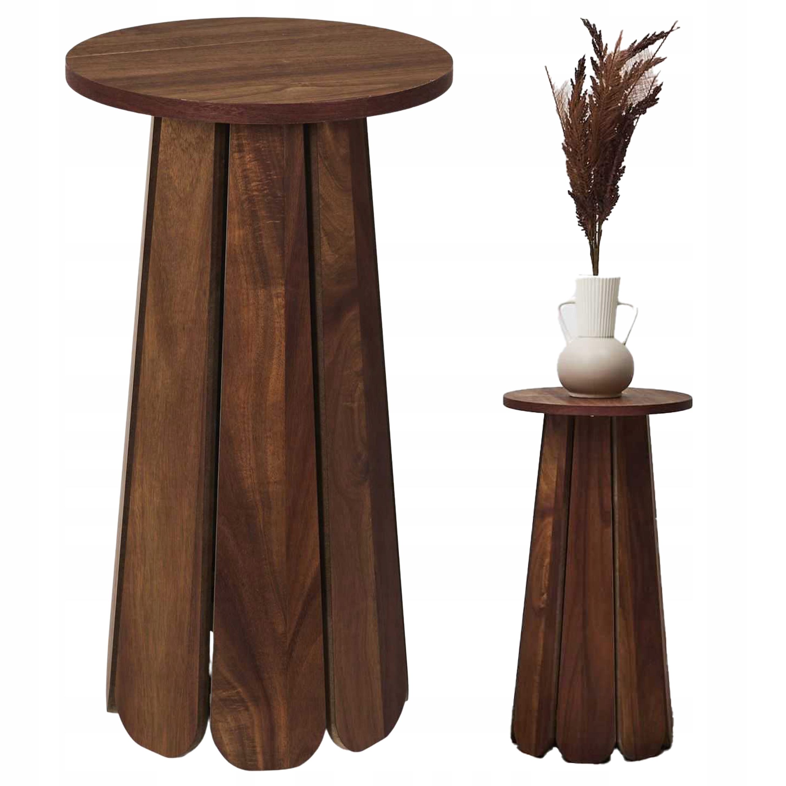 Kávový stolek Jiřina 30 cm akácie lavice Boho kulatý Loft stůl do obývacího pokoje Glam