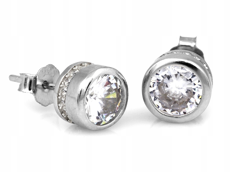 Jemné stříbrné náušnice 925, jemné kolečko se zirkony pro dívku