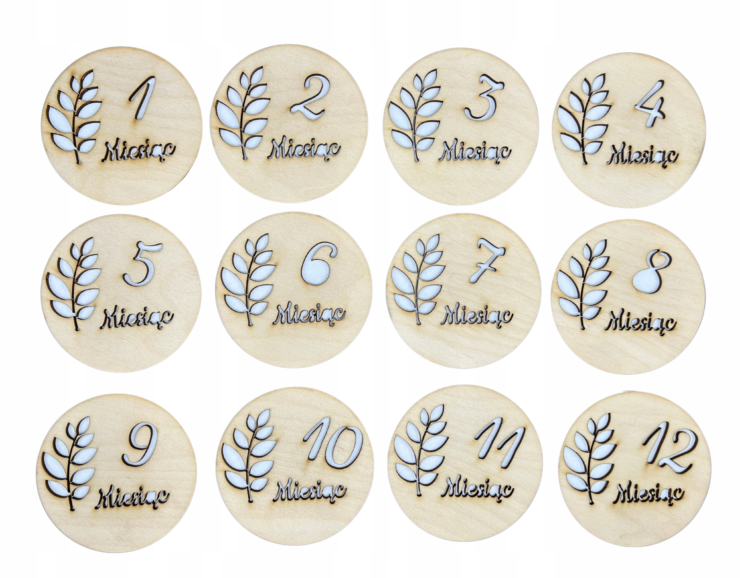 Fototabulky Dřevěné pro dítě s měsíci Dekorace Suvenýr