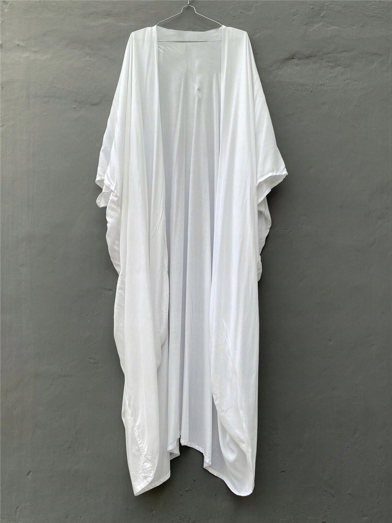 PAREO NARZUTKA NA STRÓJ TUNIKA KIMONO DŁUGIE BIAŁE Marka bez marki