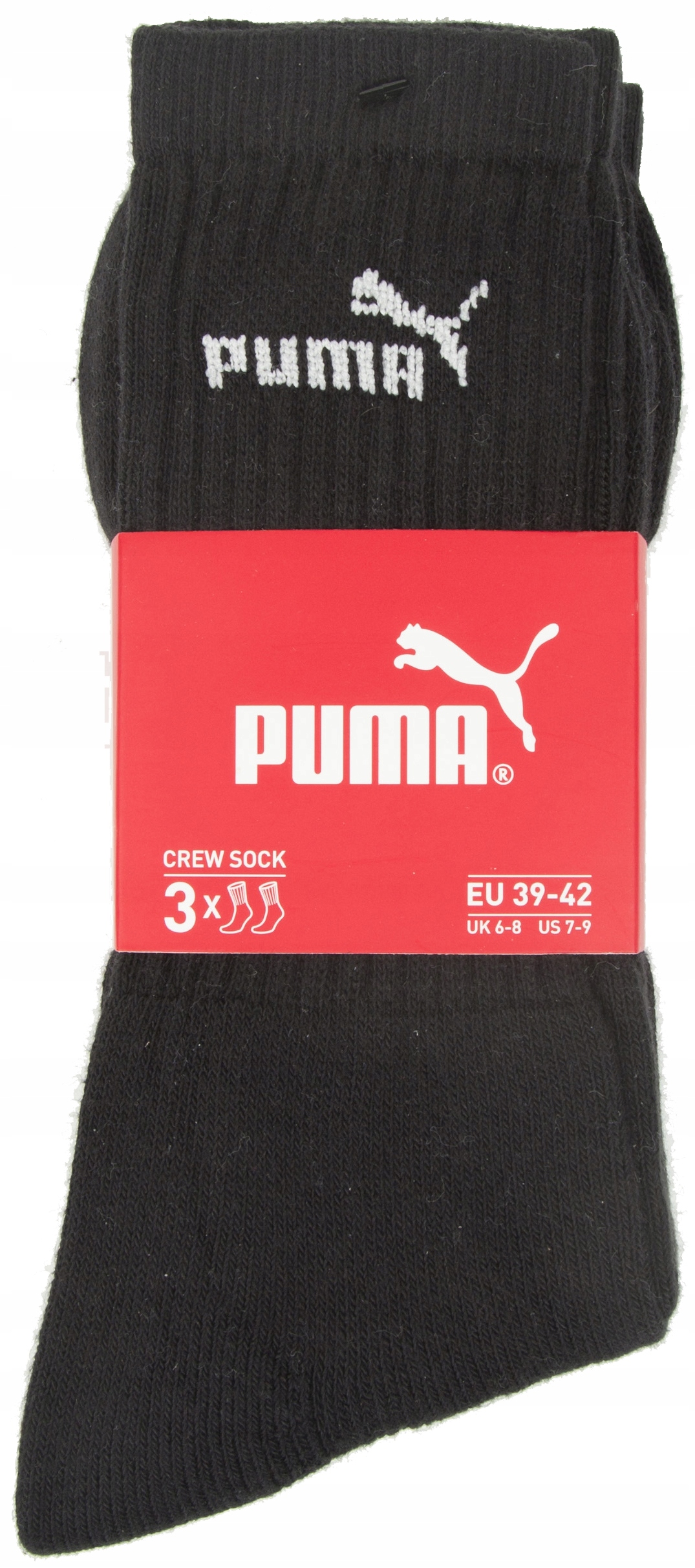 PUMA SKARPETKI KLASYCZNE DŁUGIE CZARNE 43-46 Model Regular Crew