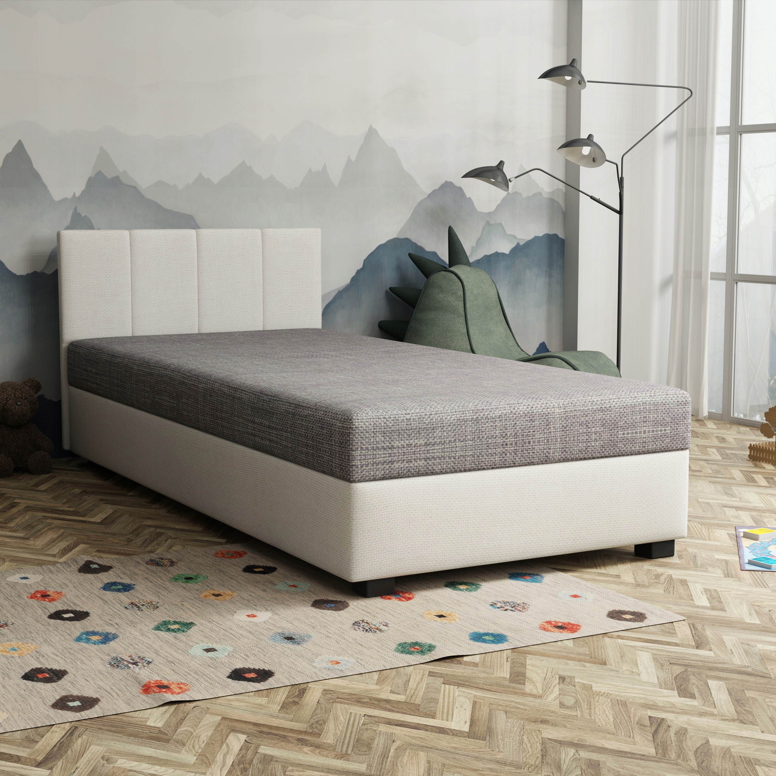 Jednolůžkový gauč pro mládež s úložným prostorem Adel Lůžko 120x200